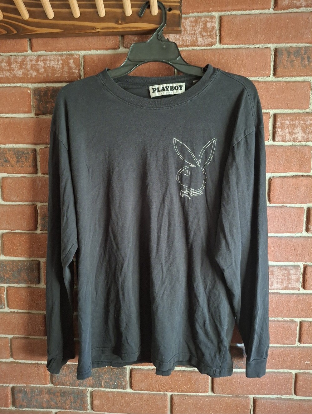 Playboy  Long Sleeve Graphic Tee in Black